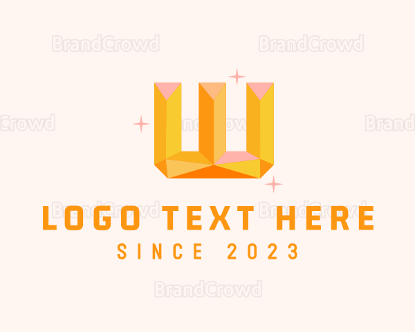 Shiny Gem Letter W Logo
