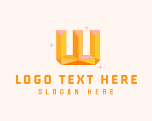 Shiny Gem Letter W Logo