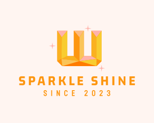 Twinkle - Shiny Gem Letter W logo design