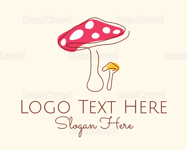 Simple Line Art Mushroom Logo