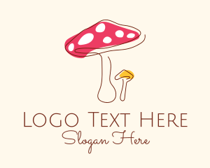 Poisonous - Simple Line Art Mushroom logo design