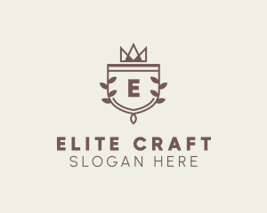 Quality - Crown Shield Leaf Crest logo design