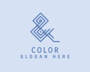 Upscale - Blue Modern Ampersand logo design