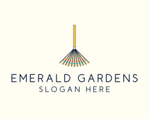 Lawn Gardening Rake  logo design