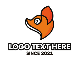 Orange Dog - Cute Orange Fox logo design