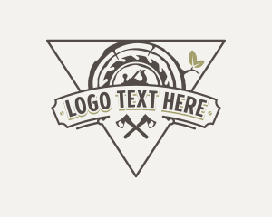 Axe - Log Carpentry Lumberjack logo design