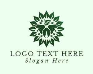 Green Leaf Eagle Nature Logo