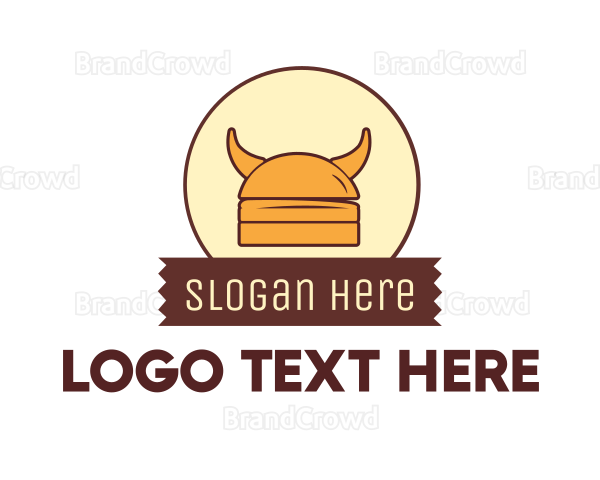 Viking Helmet Horn Burger Buns Logo