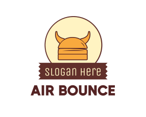 Viking Helmet Horn Burger Buns logo design