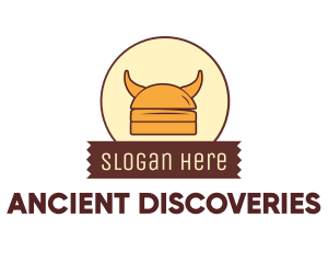 Viking Helmet Horn Burger Buns logo design