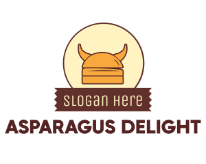 Viking Helmet Horn Burger Buns logo design