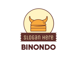 Sandwich - Viking Helmet Horn Burger Buns logo design