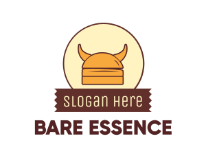 Viking Helmet Horn Burger Buns logo design