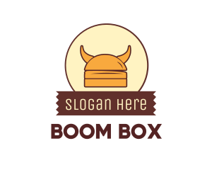 Viking Helmet Horn Burger Buns logo design