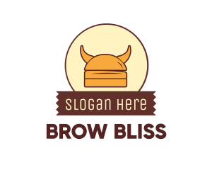 Viking Helmet Horn Burger Buns logo design