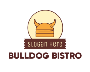 Viking Helmet Horn Burger Buns logo design