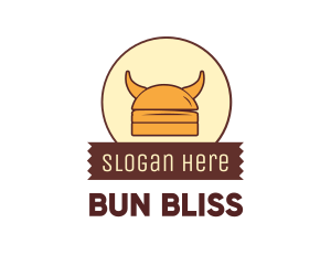 Bun - Viking Helmet Horn Burger Buns logo design