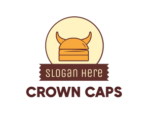 Viking Helmet Horn Burger Buns logo design