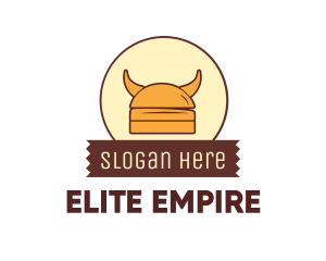 Viking Helmet Horn Burger Buns logo design