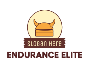 Viking Helmet Horn Burger Buns logo design