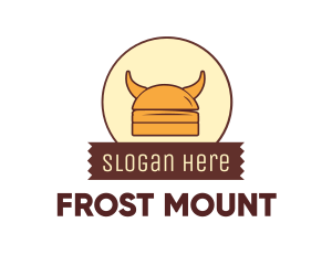 Viking Helmet Horn Burger Buns logo design