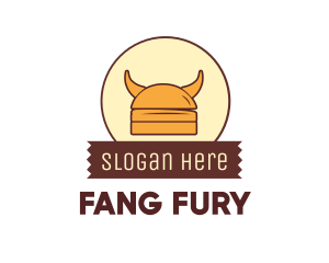 Viking Helmet Horn Burger Buns logo design