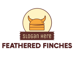 Viking Helmet Horn Burger Buns logo design