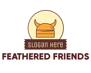 Viking Helmet Horn Burger Buns logo design