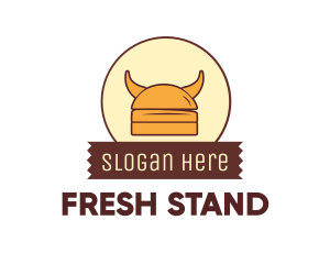 Stand - Viking Helmet Horn Burger Buns logo design