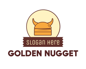 Viking Helmet Horn Burger Buns logo design