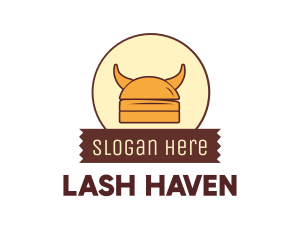 Viking Helmet Horn Burger Buns logo design