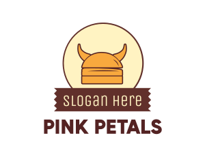 Viking Helmet Horn Burger Buns logo design