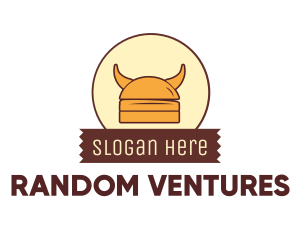 Viking Helmet Horn Burger Buns logo design