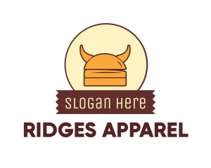 Viking Helmet Horn Burger Buns logo design