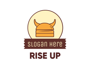 Viking Helmet Horn Burger Buns logo design