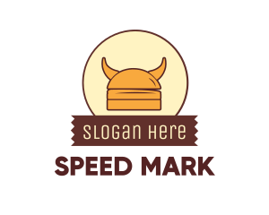 Viking Helmet Horn Burger Buns logo design