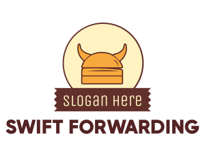 Viking Helmet Horn Burger Buns logo design