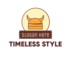 Iconic - Viking Helmet Horn Burger Buns logo design