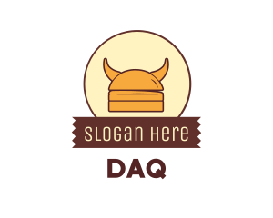 Nordic - Viking Helmet Horn Burger Buns logo design