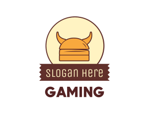 Viking Helmet Horn Burger Buns logo design