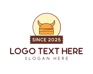 Burger - Viking Helmet Horn Burger Buns logo design