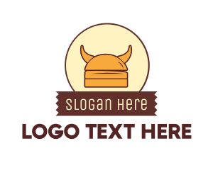 Yummy - Viking Helmet Horn Burger Buns logo design