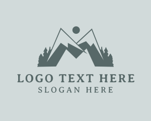 Recreation - Forest Mountain Letter M logo design