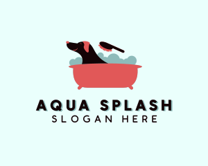 Bathtub Dog Grooming  logo design