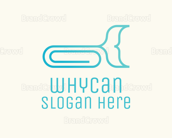 Whale Paper Clip Logo