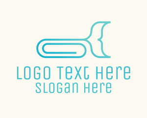 Organizer - Whale Paper Clip logo design