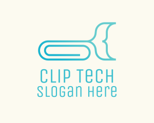 Clip - Whale Paper Clip logo design