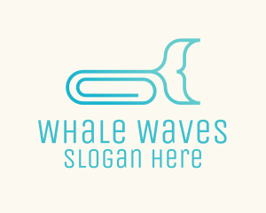 Whale Paper Clip logo design