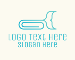 Office Supplies - Whale Paper Clip logo design