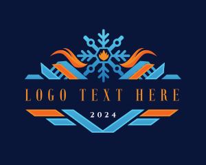 Snow - Snowflake Heating Cooling logo design